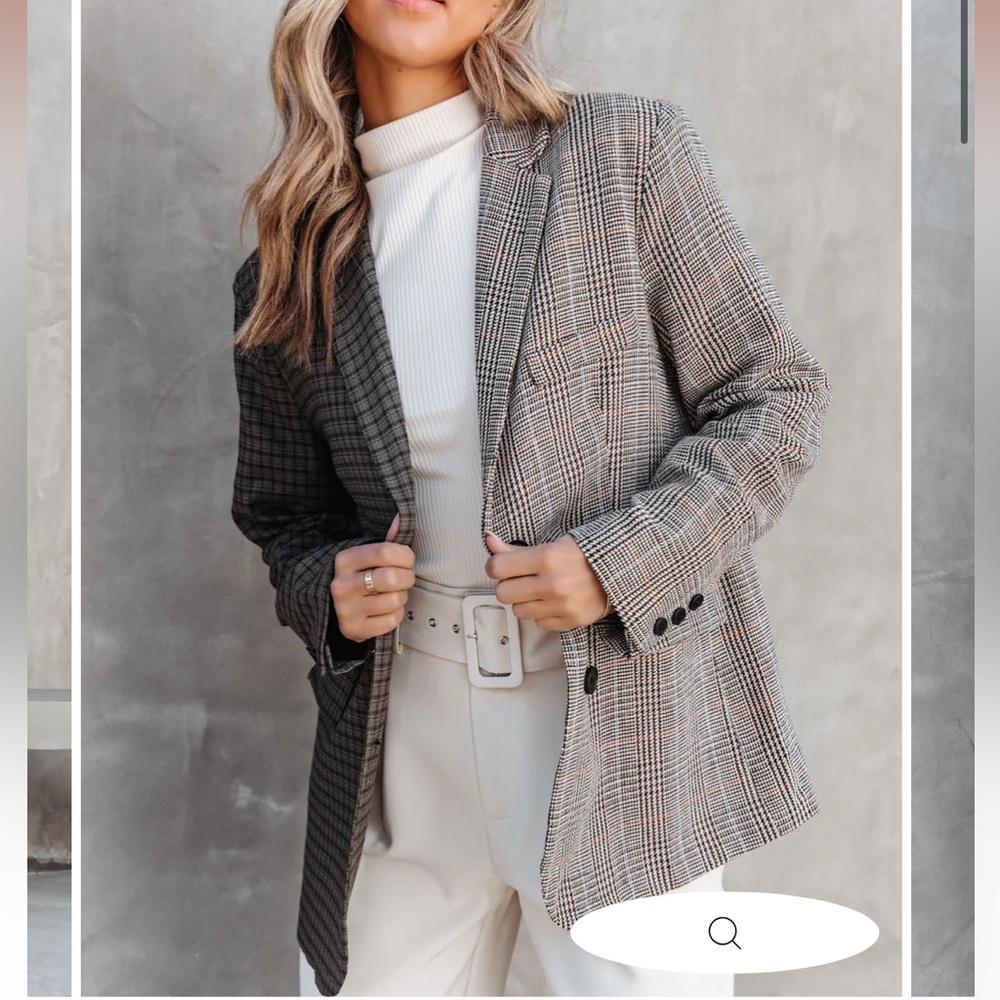 NWT Vici Mixed Plaid Blazer